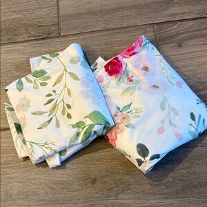 2 Nursing Cover Set/Car seat covers - Green and Pink floral. Like new